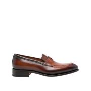 Santoni Klassiska Läderloafers Brown, Herr