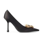 Jimmy Choo Svart Metall Pumps Ixia Stil Black, Dam