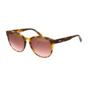 Longchamp Oval Acetat Solglasögon med UV-skydd Brown, Dam