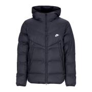 Nike Svart Windrunner dunjacka med huva Black, Herr