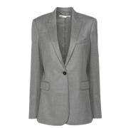 Stella McCartney Ullblazer med Peak Revers Gray, Dam