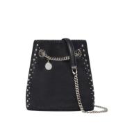 Stella McCartney Shaggy Eco Axelväska med Nitar Black, Dam