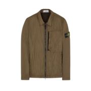 Stone Island Återvunnen Nylon Dragkedja Skjortjacka Green, Herr