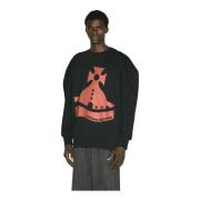 Vivienne Westwood Orb Sander Sweatshirt med Logo Print Black, Herr