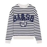 Ba&Sh Crop Sweatshirt i amerikansk universitetsstil Blue, Dam