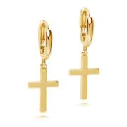 Nialaya Womens Small Cross Earrings in Gold Yellow, Dam