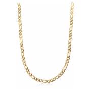 Nialaya Mens Gold Figaro Chain in 6mm Yellow, Herr