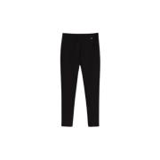 Twinset Räfflade Leggings med Sidoficka Black, Dam