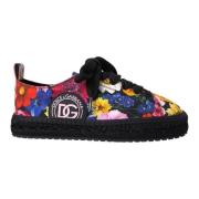 Dolce & Gabbana Blommig Canvas Espadrilles Sneakers Multicolor, Dam