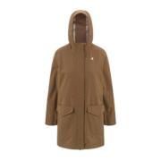 K-Way Brun Mirelle Halvlång Vattentät Parka Brown, Dam