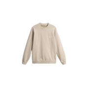 Woolrich Garment Dyed Crewneck Rope Beige, Herr