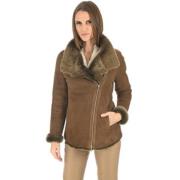 La Canadienne Toskansk Lamm Kort Shearling Jacka Brown, Dam