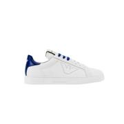 Armani Vita lädersneakers med blå detaljer White, Herr