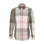 Barbour Beige Tartan Långärmad Bomullsskjorta Beige, Herr