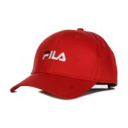 Fila Röd Keps med Böjd Skärm och Linjärt Logotyp Red, Herr