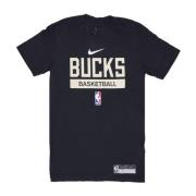 Nike Milwaukee Bucks Basketbollsträning Tee Black, Herr