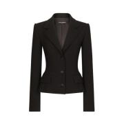 Dolce & Gabbana Klassisk Ullblandning Blazer Black, Dam