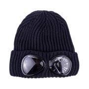 C.p. Company Tunn Ull Beanie med Dubbel Frontlins Detalj Blue, Herr