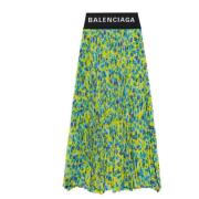 Balenciaga Blommigt Veckad Midi Kjol Multicolor, Dam