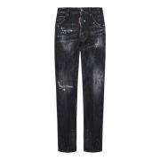 Dsquared2 Svart Distressed Slim Fit Jeans Black, Herr