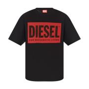 Diesel Svarta T-shirts Polos för män Black, Herr