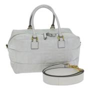 Fendi Vintage Pre-owned Laeder handvskor White, Dam