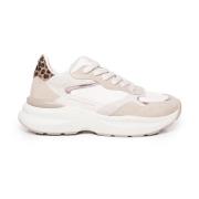 Crime London Sneakers med djurtryck i vitt/beige White, Dam