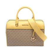 Michael Kors Pre-owned Pre-owned Belagd canvas handvskor Beige, Dam