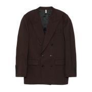 Sunflower Brun Twill Vävd Dubbelknäppt Blazer Brown, Herr