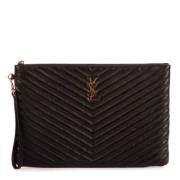 Yves Saint Laurent Vintage Pre-owned Laeder plnbcker Black, Dam