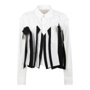 Sacai Poplin Wool Melton Skjorta White, Dam