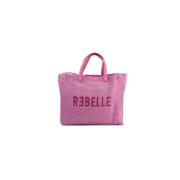 Rebelle Rosa Ashanti Straw Handväska Pink, Dam