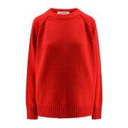 Róhe Oversize Ull Cashmere Crew-Neck Sweater Red, Dam