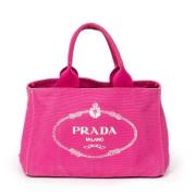 Prada Vintage Pre-owned Canvas handvskor Pink, Dam