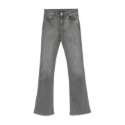 Emporio Armani Grå Tvättad Denim Flared Jeans Gray, Dam