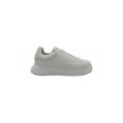 Emporio Armani Vita Läder Herr Sneakers White, Herr