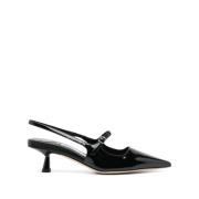 Jimmy Choo Svart Lackläder Slingback Klackar Black, Dam