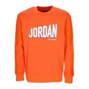 Jordan Grafisk Fleece Crewneck Rush Orange/Vit Orange, Herr