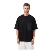 Armani Exchange Svart T-shirt med dragkedjeficka Black, Herr