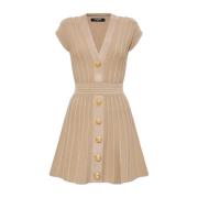 Balmain Ärmelös Klänning Beige, Dam