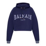 Balmain Hoodie Blue, Dam