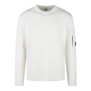 C.p. Company Rib Crew Neck Stickad Tröja White, Herr