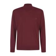 Etro Bordeaux T-Neck Sweater Red, Herr