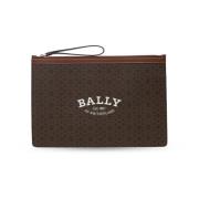 Bally Logo Stor Clutch Väska Brun Brown, Herr