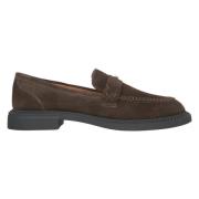 Estro Bruna Penny Loafers Premium Velour Brown, Dam