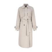 Max Mara Kashmir Trenchcoat med Dubbel Bavolet Gray, Dam