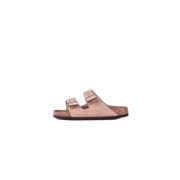 Birkenstock Justerbara Logosandaler i Gummi Beige, Dam