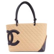 Chanel Vintage Pre-owned Tyg totevskor Beige, Dam