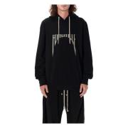 Rick Owens Svart Stickat Hoodie Aw24 Black, Herr