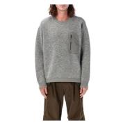 And Wander Grå Stickad Tröja Sweater Aw24 Gray, Herr